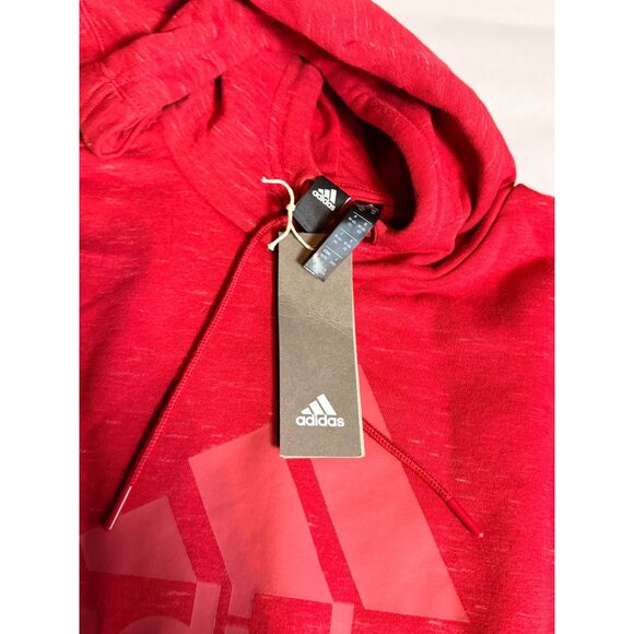 Adidas Womens Red maroon Hoodie Sweatshirt M 12-14 Logo Print Drawstring Comfor - Picture 5 of 15